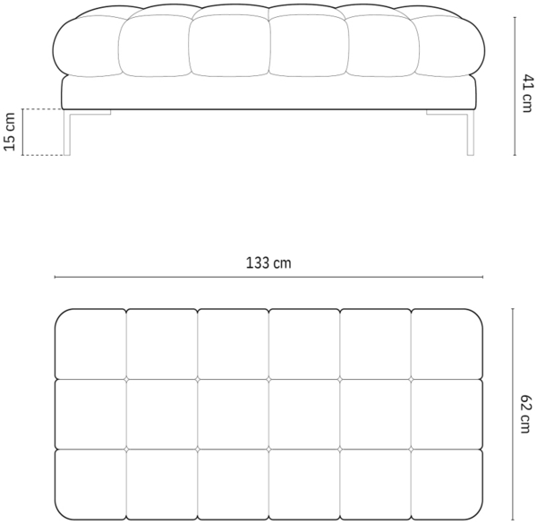 Micadoni Polsterbank Mamaia 2-Sitzer Boucle Baloo Beige schwarze Beine Bild 2