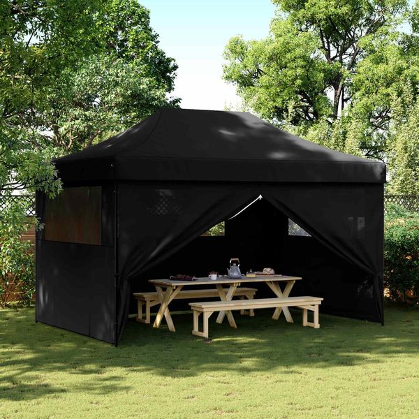 vidaXL Party-Zelt Schwarz 292 x 440 x 315 cm Oxford-Stoff 42023638