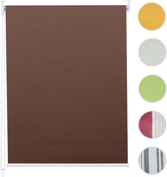 Rollo HWC-D52, Fensterrollo Seitenzugrollo Jalousie, 80x230 cm Sonnenschutz Verdunkelung blickdicht ~ braun Bild 6