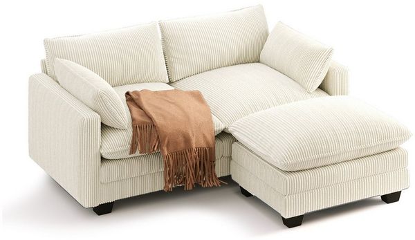 Bealife Ecksofa Sofa mit Recamiere, Wohnlandschaft, L-Form, B: 160/240 cm, Weich wie eine Wolke Bild 2