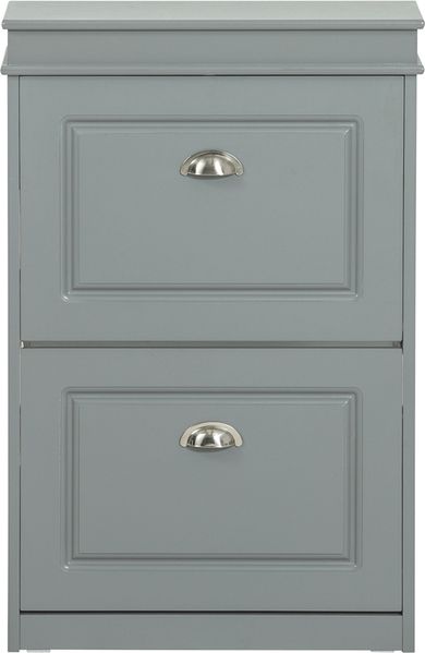 SoBuy FSR78-HG Schuhschrank, MDF, Lackiert, Grau, 105 x 83 x 24 cm