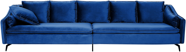 4-Sitzer Sofa Samtstoff marineblau schwarz AURE