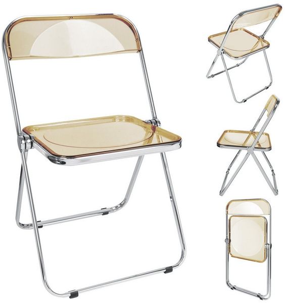 JEOBEST Klappstuhl Gartenstuhl, Klappsessel für Esszimmer, Wohnzimmer, (1 St) Acryl Ransparenter Klappstuhl für Bankett