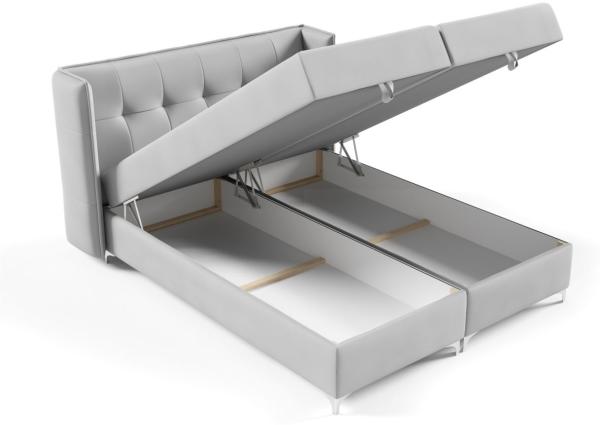 Boxspringbett Bett Schlafzimmerbett 160x200cm GENET Stoff Matt Velvet Braun Bild 3