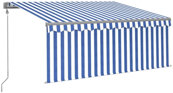 vidaXL Markise Automatisch Einziehbar mit Volant 3x2,5 m Blau und Weiß 3069386