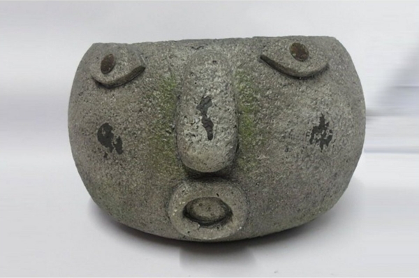 GILDE Pflanzgefäß Folto - braun-grau - H. 21cm x B. 36cm - 36029