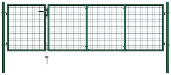 vidaXL Gartentor aus Stahl 350 x 100 cm Grün 144305