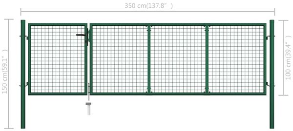 vidaXL Gartentor aus Stahl 350 x 100 cm Grün 144305 Bild 6