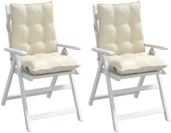 vidaXL Niedriglehner-Auflagen 2 Stk. Creme Oxford-Gewebe 377677 Bild 4