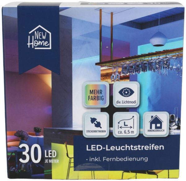 LED-Leuchtstreifen mit Fernbedienung 5m Multicolor Strip Lichtleiste Lichtband Lichterkette bunt Beleuchtung Dekobeleuchtung