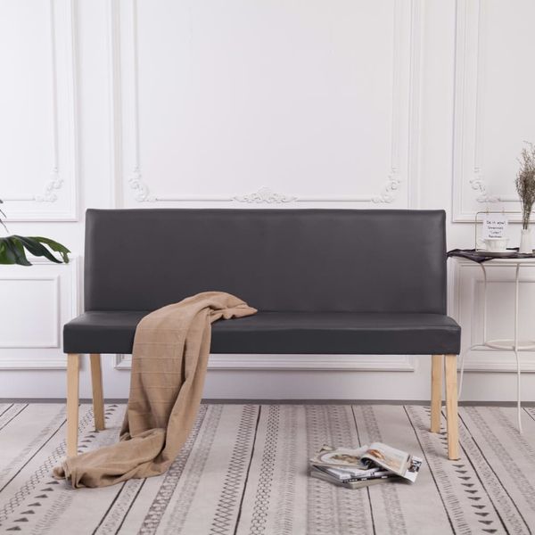 vidaXL Sitzbank 139,5 cm Grau Kunstleder 281332