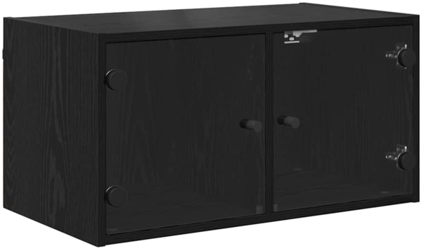vidaXL Wandschränke 2 pcs Schwarz Eichen-Optik 68 x 37 x 35 cm 882918