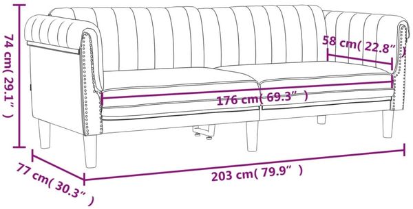 vidaXL 3-tlg. Sofagarnitur Gelb Samt 3209215 Bild 9