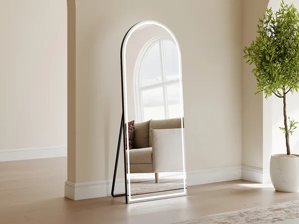 Vente-unique - DAELYA Spiegel Metall Schwarz - B 3 cm x H 150 cm x L 60 cm