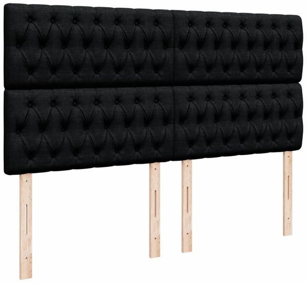 vidaXL Boxspringbett mit Matratze Schwarz 180x200 cm Stoff 3294444 Bild 9