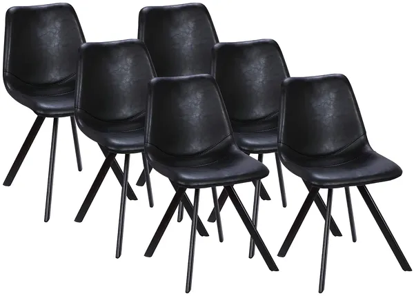 Vente-unique - LUBINE Stuhl Kunstleder Schwarz - B 59,5 cm x H 83,5 cm x L 44 cm