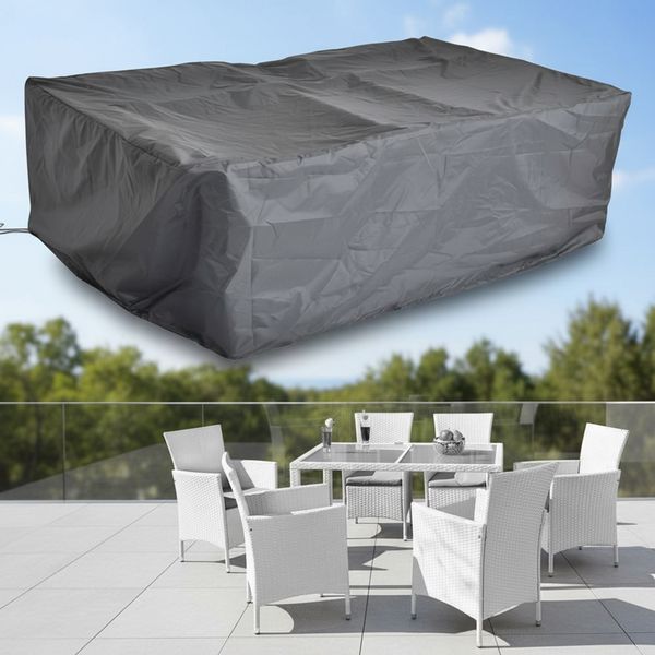 Schutzhülle 160x120x74 Schwarz Gartenmöbel Rattan Abdeckung Plane Haube Wetter