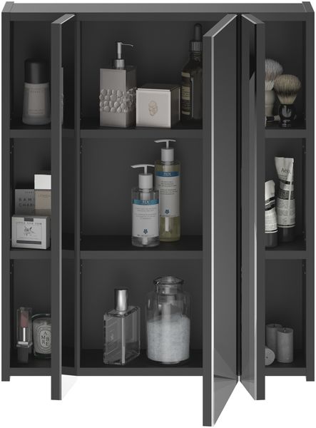Spiegelschrank Linus - Schwarz / Spiegelglas Bild 5