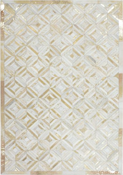 Teppich SchoenesWohnen24 Spark 410 Elfenbein / Gold 80x150 cm