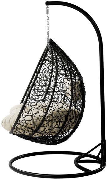 Hängesessel Torn (Farbe: Schwarz / Kissen: Beige) Bild 3