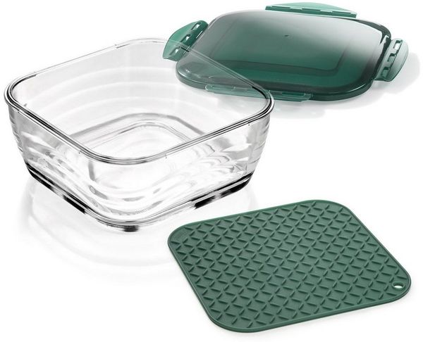 Genius Auffangbehälter Auflaufform Glasschüssel Set Nicer Dicer Chef 3-tlg 27055
