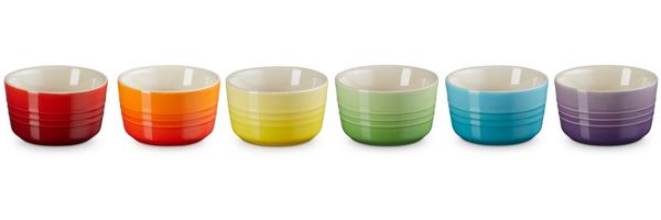 Le Creuset Mini Förmchen 6er Set Regenbogen - Orange - Blau - Grün - Rot - Gelb