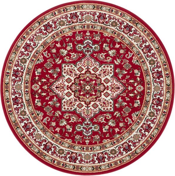 'Parun Täbriz' Orientalischer Kurzflor Teppich, rot, rund, 160 cm