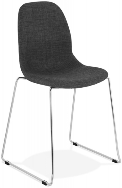 Designerstuhl DISTRIKT | Bequemer Designerstuhl aus grauem Stoff mit Kufengestell | 54,5 x 50 x 85 cm Kadima Design