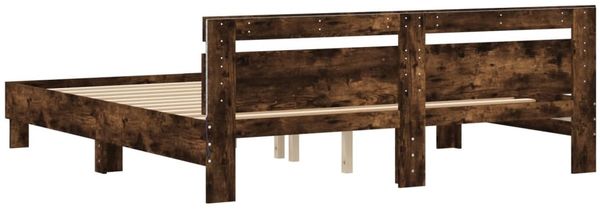 vidaXL Bettgestell mit Kopfteil und LED-Beleuchtung Räuchereiche 3207536 Bild 9