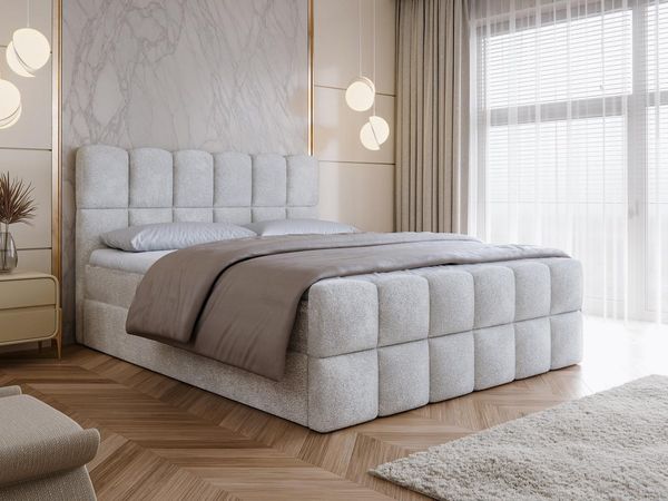 Compleo Boxspringbett Wolkenbett mit zwei Bettkästen, Bezug: Bouclé, Designer Bett