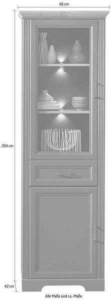 Vitrine JASMIN Standvitrine in graphit Artisan Eiche inkl. LED 66x204 cm Bild 2