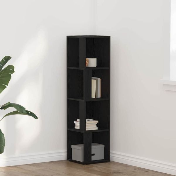 vidaXL Eckregale Schwarz Eichen-Optik 33 x 33 x 132 cm Holzwerkstoff 862692