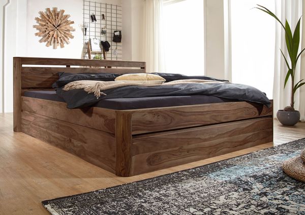 Bett Sheesham 160x200x90 smoked cherry gebeizt TORONTO #160
