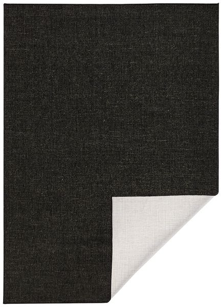In- & Outdoor Wendeteppich Uni Miami Schwarz Creme - 200x290x0,5cm