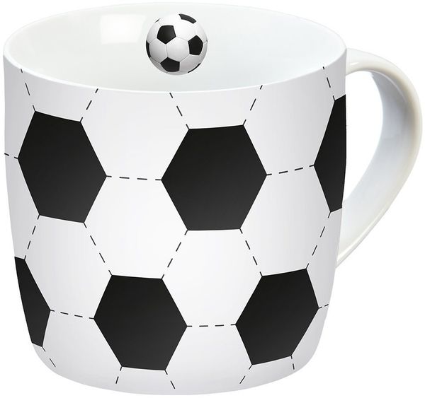 Geda Labels GmbH Tasse Ball, 1-tlg, Porzellan, Weiß, 300 ml, spülmaschinengeeignet