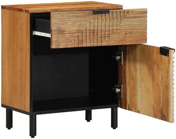 vidaXL Bettschrank Braun 50 x 33 x 60 cm Massivholz Akazie 4017764