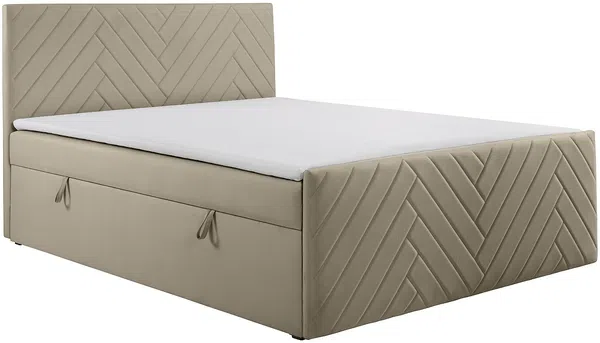 Vente-unique - MAKANA Bett Samt Schokoladenbraun - B 160 cm x H 108 cm x L 213 cm Bild 4