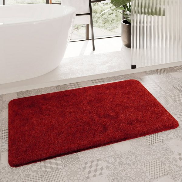 Homie Living Badematte Porto Azzurro, Höhe 30 mm, rutschhemmend beschichtet, fußbodenheizungsgeeignet, schnell trocknend, Polyester, rechteckig, Badteppich, uni, rechteckig & rund, waschbar, Badezimmerteppich