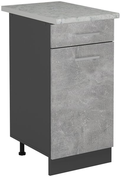 Küchenunterschrank R-Line Beton 40 cm AP Marmor Vicco