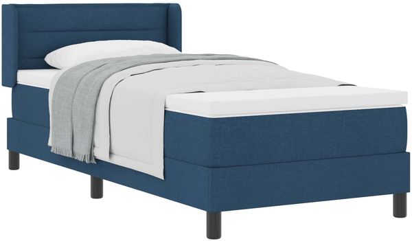 vidaXL Boxspringbett mit Kopfteil Blau 200 x 90 cm Stoff 3341026 Bild 2