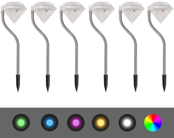 vidaXL LED-Solarleuchten 6 Stk. 9x7,8x29,5 cm 42341