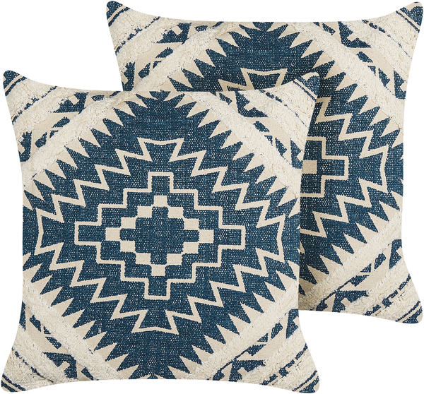 Kissen 2er Set Geometrisches Muster SAFI Baumwolle 50 x 50 cm Kupfer