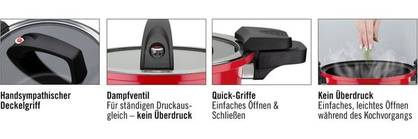 GSW Dampfgartopf Gourmet, Aluminium, Dampfkochtopf mit Ventil zum Druckausgleich kein Überdruck, Induktion