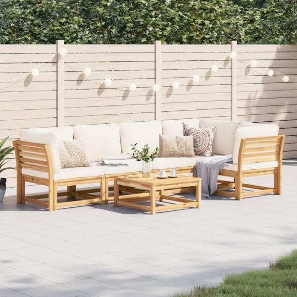 vidaXL 6-tlg. Garten-Lounge-Set mit Kissen Massivholz Akazie 3214289