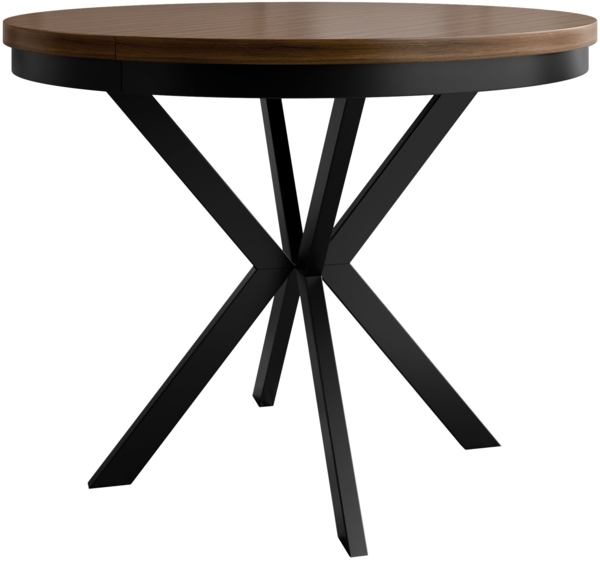 Esstisch Ewagio 120 (Farbe: Schwarz / Nuss Franklin Tobacco)