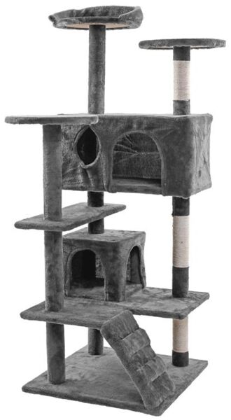 Kratzbaum Katzenbaum Katzenkratzbaum 130 cm Kletterbaum Coco Spielbaum Hellgrau