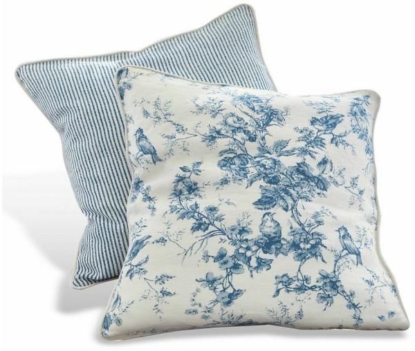 Mirabeau Dekokissen Kissen 2er Set Emilie blau/creme