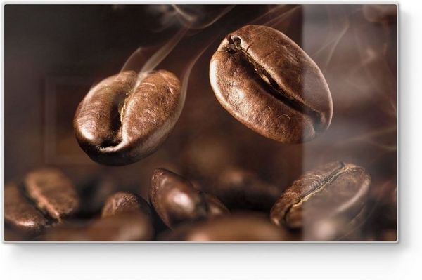 DEQORI Schneidebrett 'Duftende Kaffeebohnen', Glas, Platte Frühstücksbrett Schneideplatte