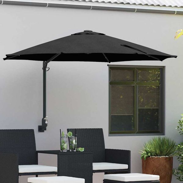 vidaXL Garten-Sonnenschirm Schwarz 248 x 248 x 148 cm 42003249