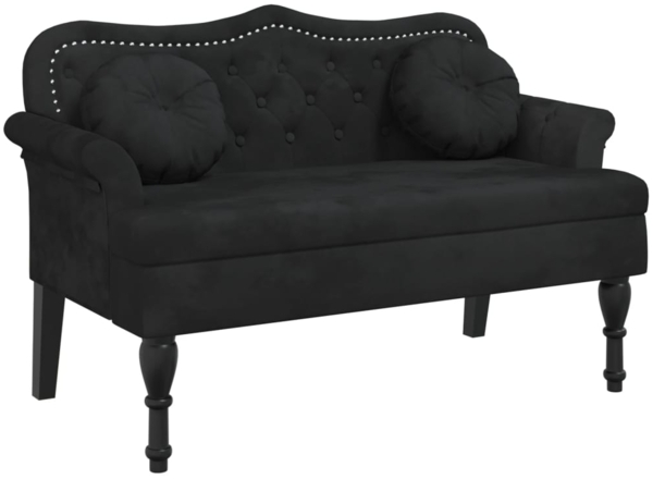 vidaXL Bank mit Kissen Schwarz 120,5 x 65 x 75 cm Samt 372145